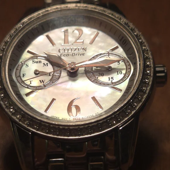 Citizen Eco-Drive Stainless Steel Watch with Crystal Accents - Picture 6 of 14